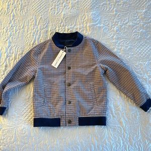 Janie and Jack Boys Plaid Snap Front Jacket Size 3-4 NWT